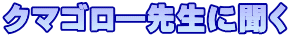 クマゴロ―先生に聞く